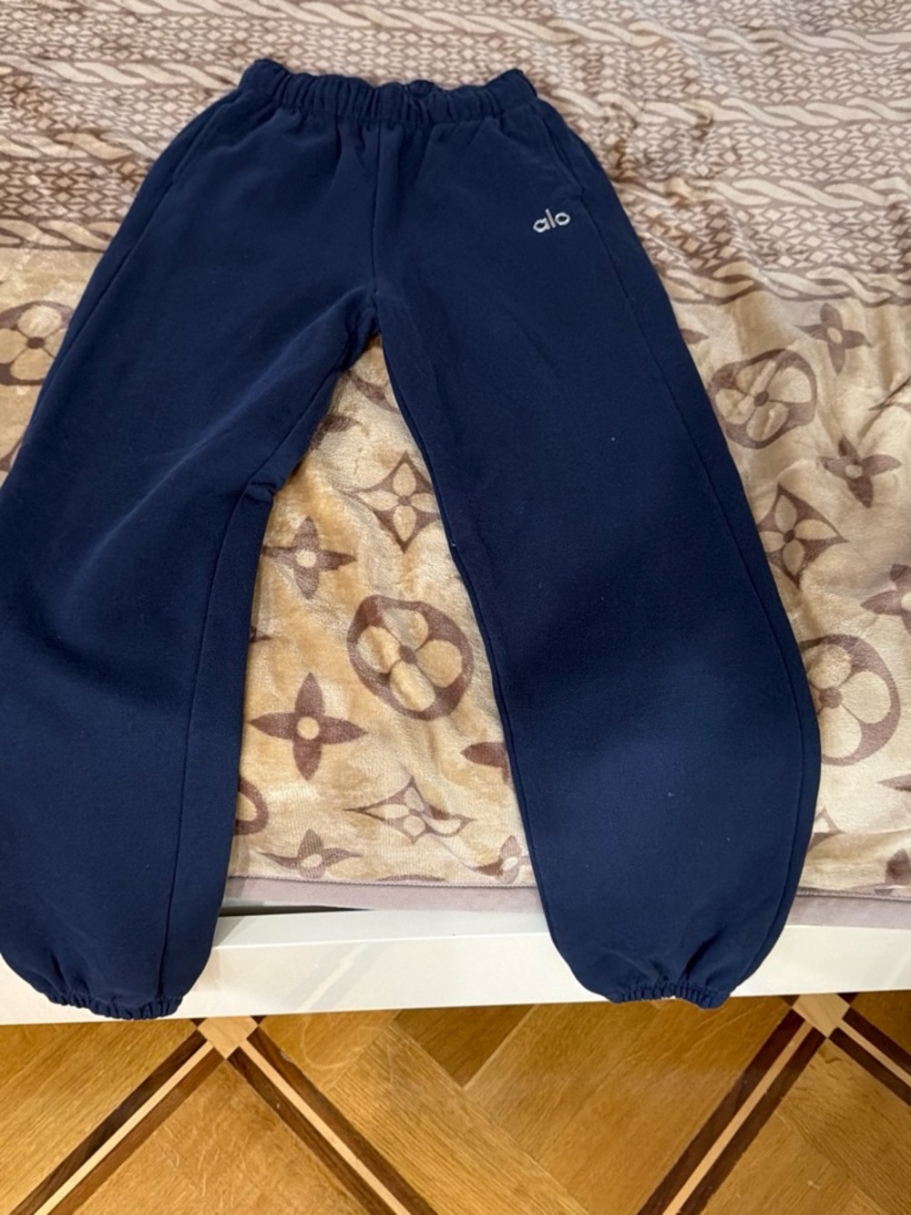 ALO Yoga Kids Navy Blue Sweatpants with Elastic Ankles